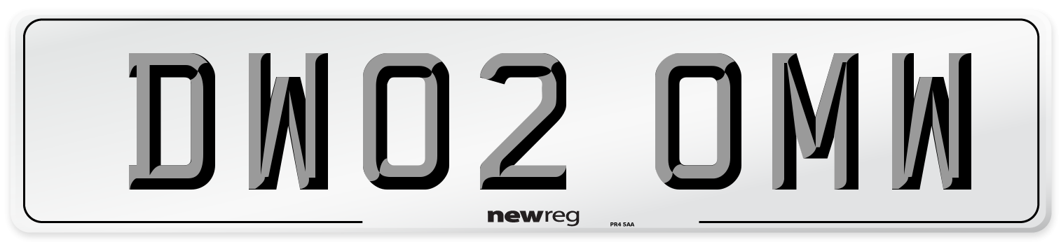 DW02 OMW Number Plate from New Reg